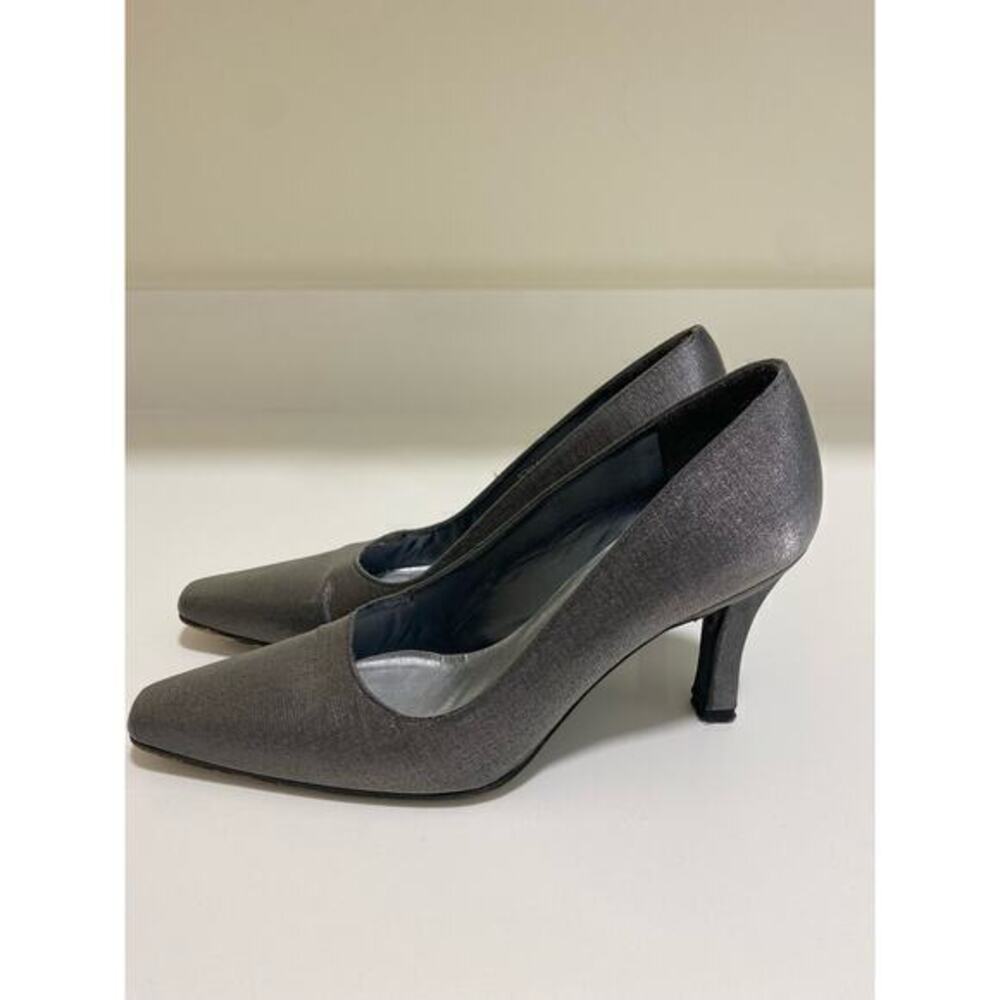 Stuart Weitzman slate gray silver shimmer evening‎ heels pumps size 6